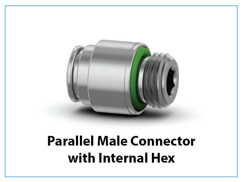 Parallel Male Connector with Internal Hex